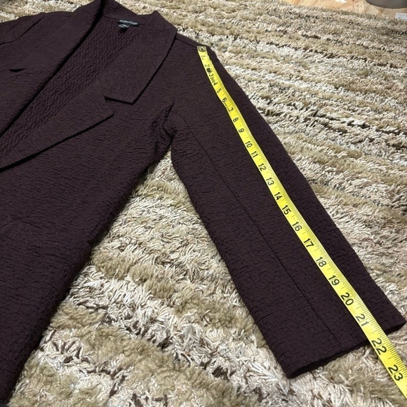 EILEEN FISHER XS Textured Jacket Blazer Oversized Open-Front Purple - Picture 12 of 13